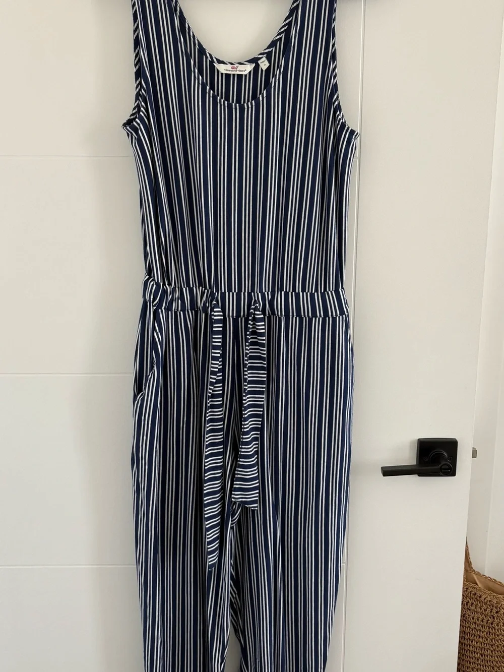 Vineyard Vines “Cat Cay” Navy & White Striped Pima Cotton Jumpsuit
